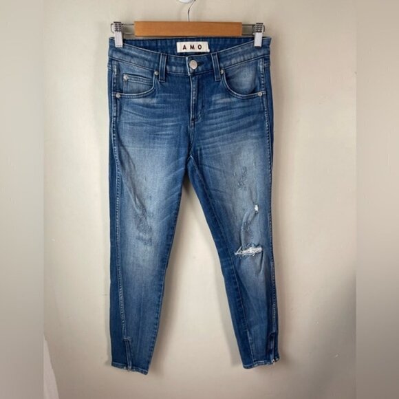 Amo Twist Zip Jeans in Dive Bar Destroy Wash 26 - Picture 3 of 12